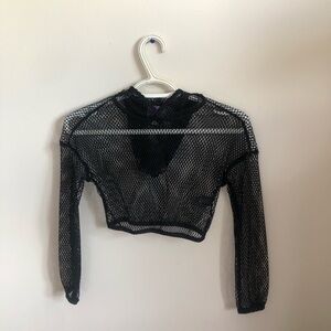 Fishnet Long Sleeve Crop Top S